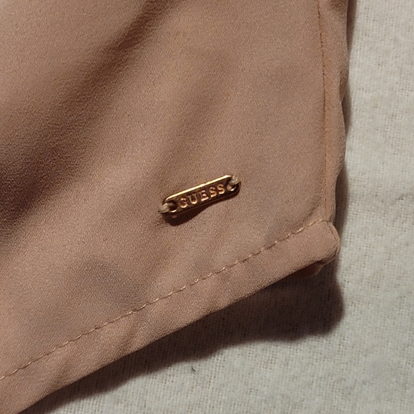 NWT Guess Blush Pink Zip Front Semi Sheer Long Sleeve Blouse Large - Picture 4 of 12